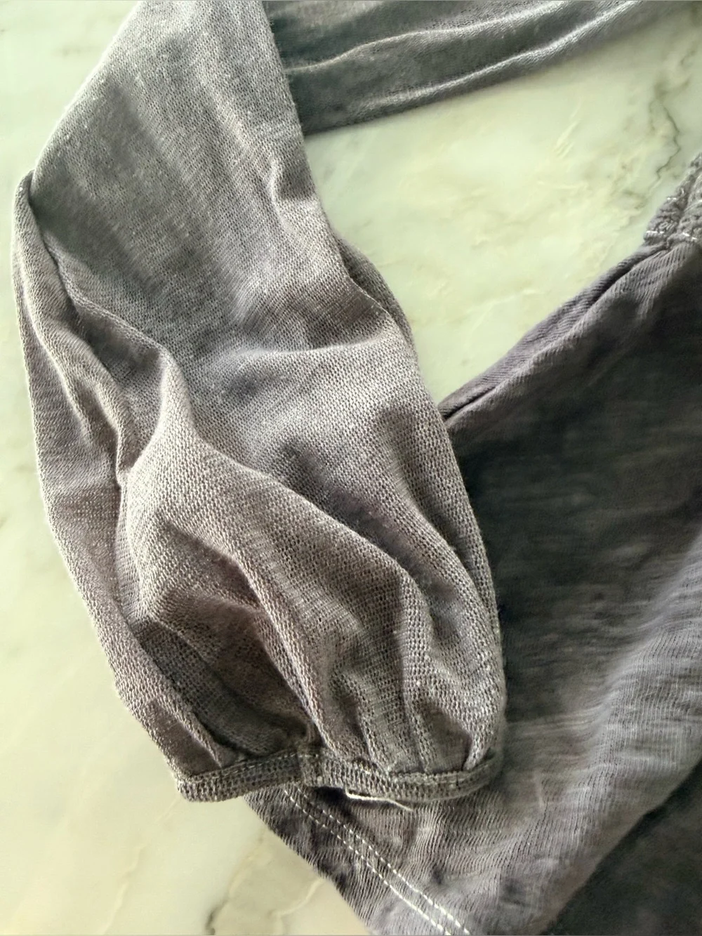 Free People Gray Knit Mix Peplum Top Size XS TP